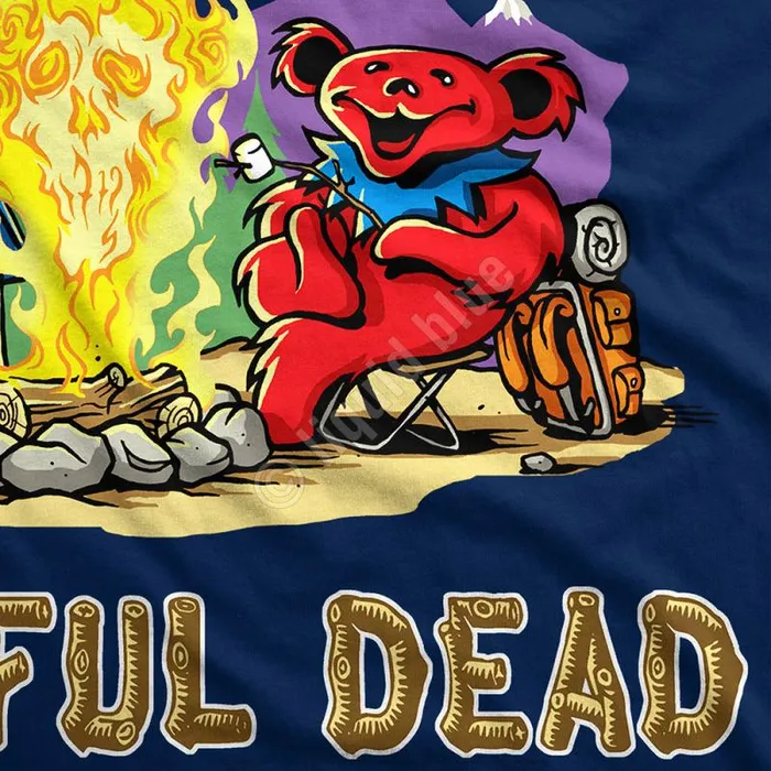 Liquid Blue TShirt Men Fire In The Mountain Navy TShirt