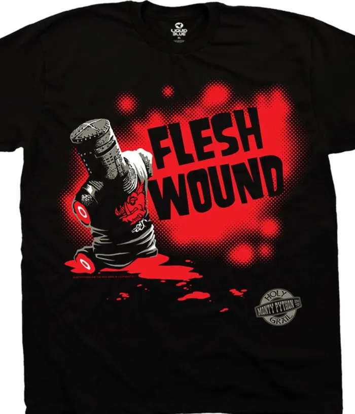 Liquid Blue TShirt Men Flesh Wound Black TShirt