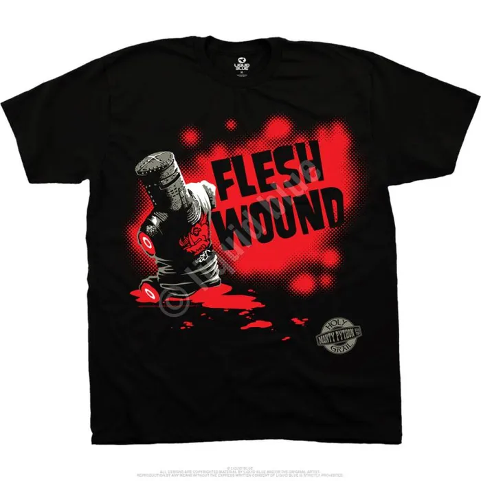 Liquid Blue TShirt Men Flesh Wound Black TShirt