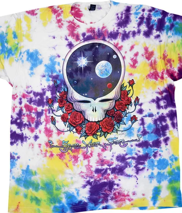 Liquid Blue TShirt Men GD Space Face TieDye TShirt