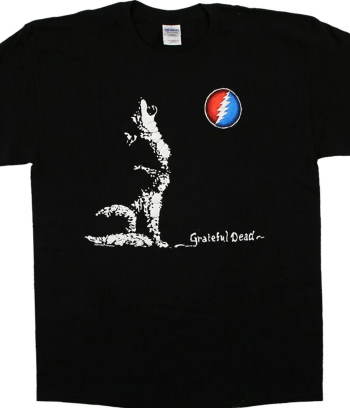 Liquid Blue TShirt Men GD Wolf Moon Black TShirt