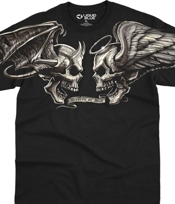Liquid Blue TShirt Men Good And Evil Black TShirt