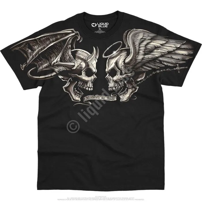 Liquid Blue TShirt Men Good And Evil Black TShirt