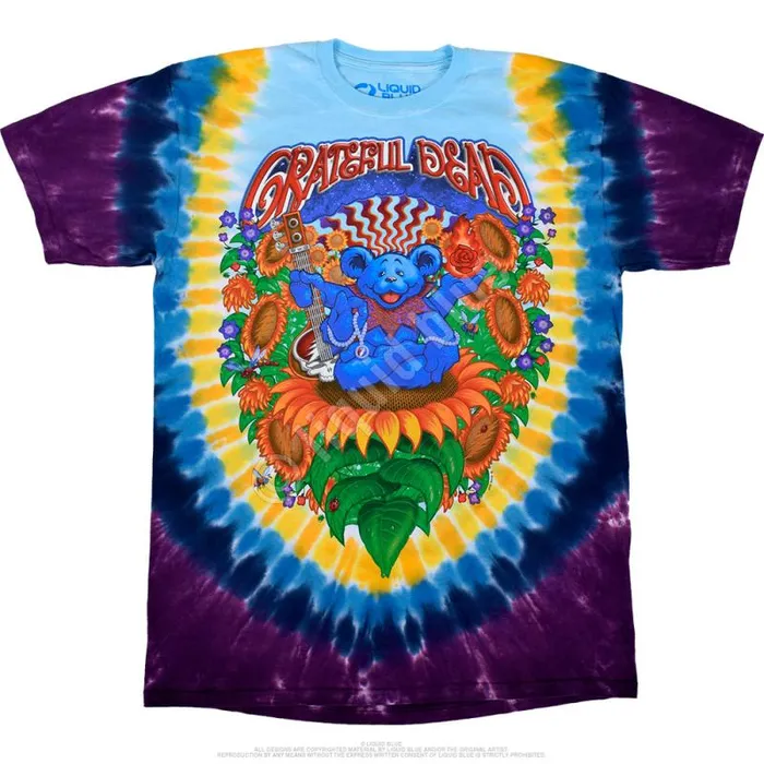 Liquid Blue TShirt Men Guru Bear TieDye TShirt