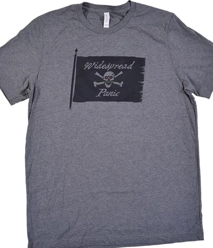 Liquid Blue TShirt Men Jolly Roger Dark Heather Grey TShirt