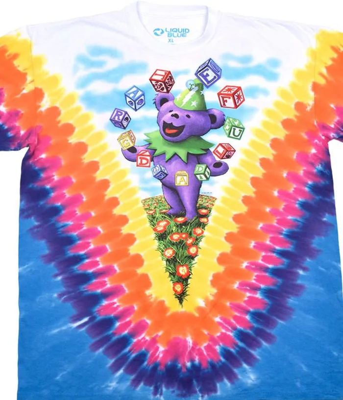 Liquid Blue TShirt Men Jugglin039 Bear TieDye TShirt