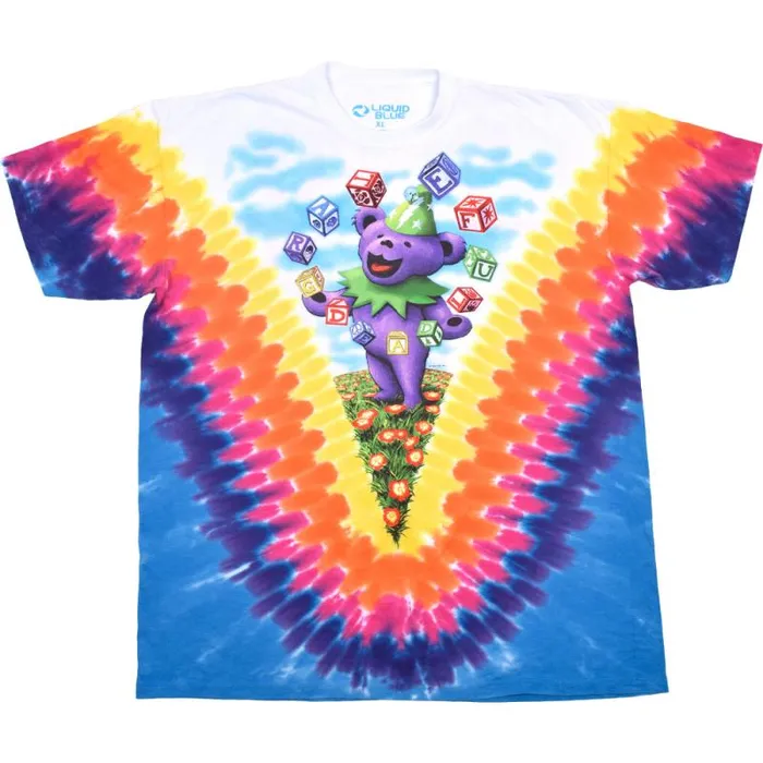 Liquid Blue TShirt Men Jugglin039 Bear TieDye TShirt