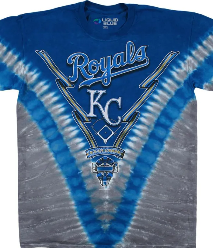 Liquid Blue TShirt Men Kansas City Royals V TieDye TShirt