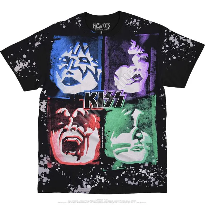 Liquid Blue TShirt Men Love Gun Havok Black TShirt