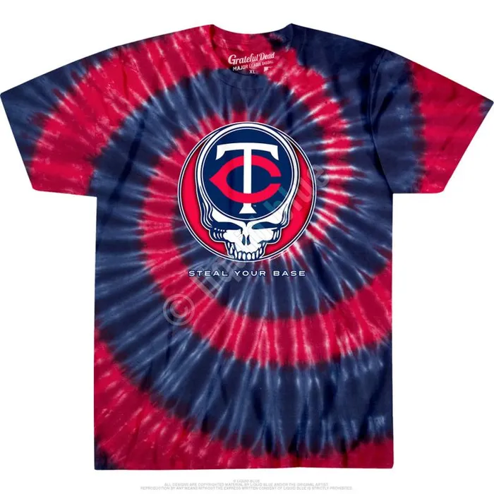 Liquid Blue TShirt Men Minnesota Twins Steal Your Base TieDye TShirt