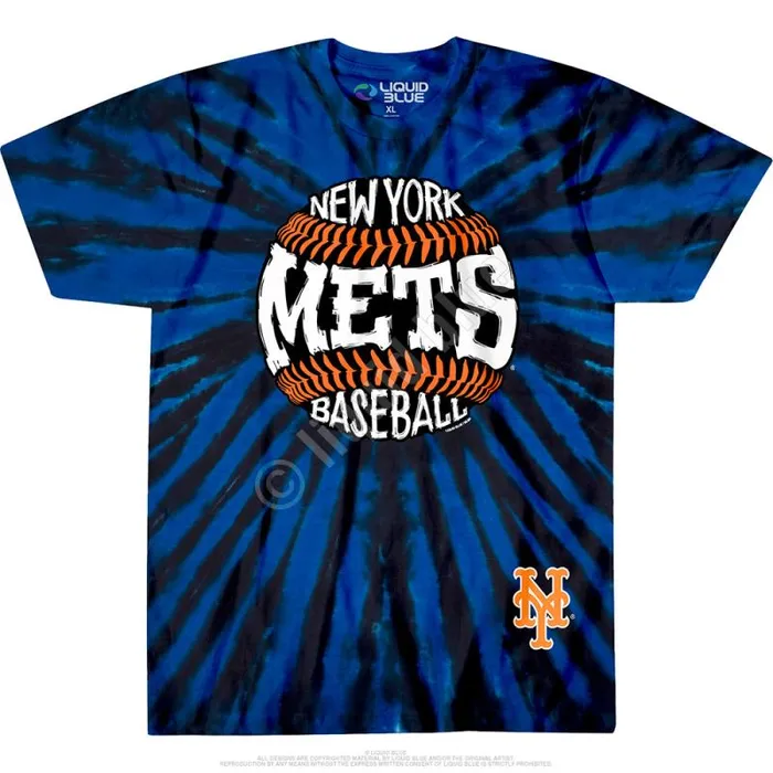 Liquid Blue TShirt Men New York Mets Burst TieDye TShirt