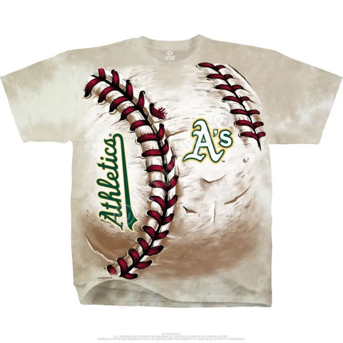 Liquid Blue TShirt Men Oakland Athletics Hardball TieDye TShirt