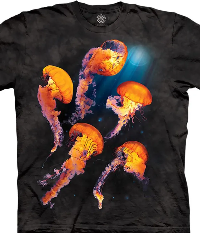 Liquid Blue TShirt Men Pac Nettle Jellyfish Classic Cotton TShirt