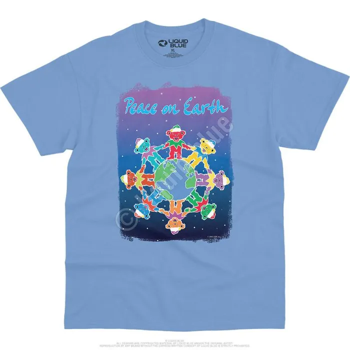 Liquid Blue TShirt Men Peace On Earth TShirt