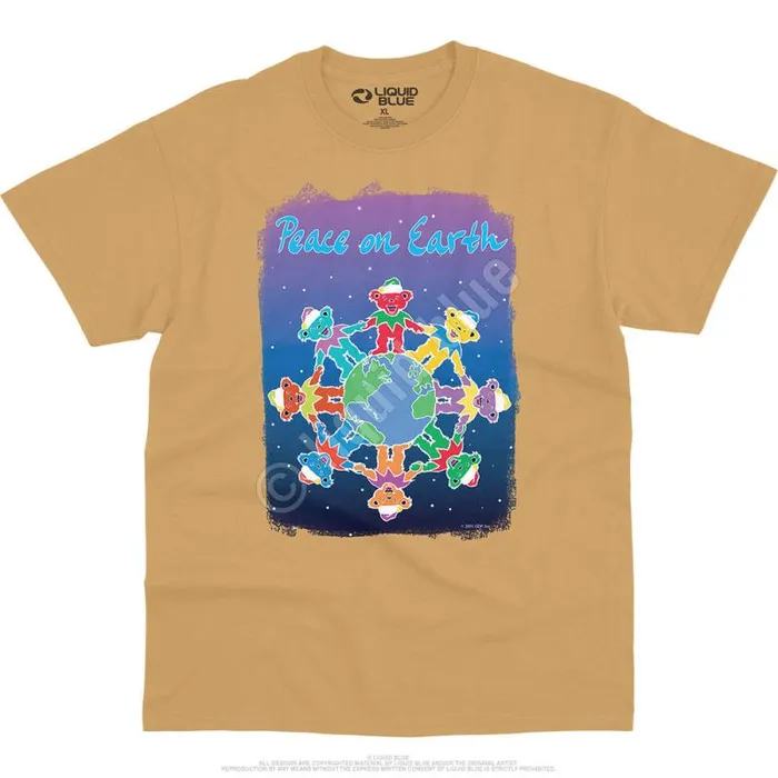 Liquid Blue TShirt Men Peace On Earth TShirt