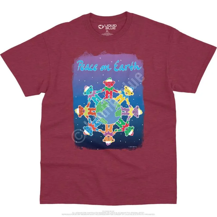 Liquid Blue TShirt Men Peace On Earth TShirt