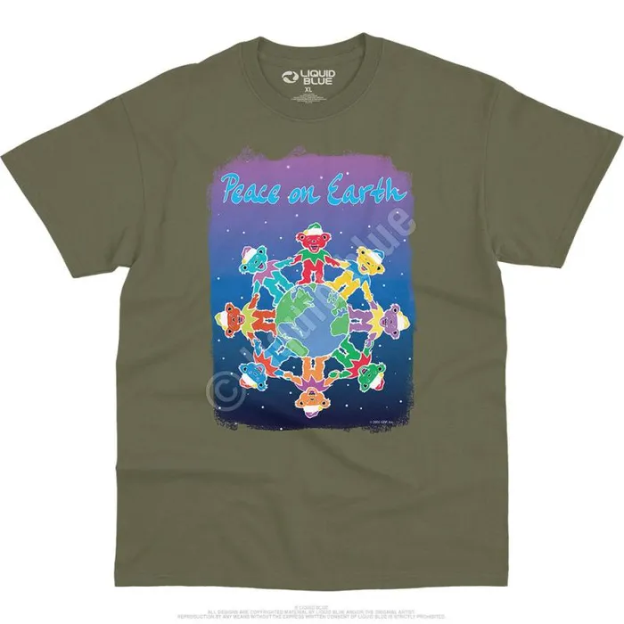 Liquid Blue TShirt Men Peace On Earth TShirt
