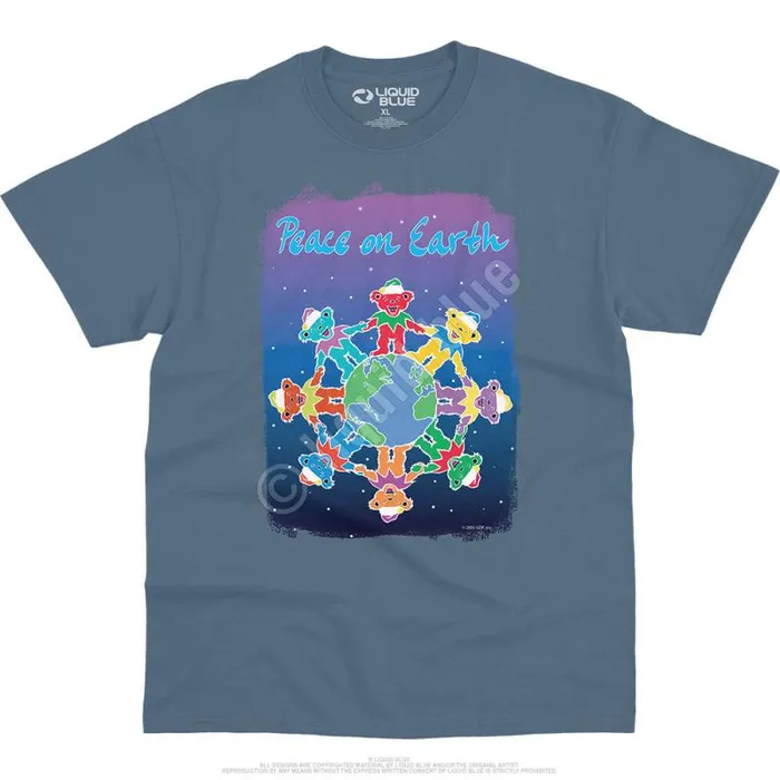 Liquid Blue TShirt Men Peace On Earth TShirt