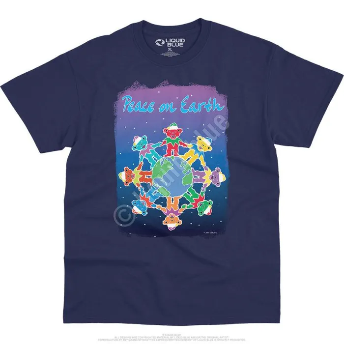Liquid Blue TShirt Men Peace On Earth TShirt