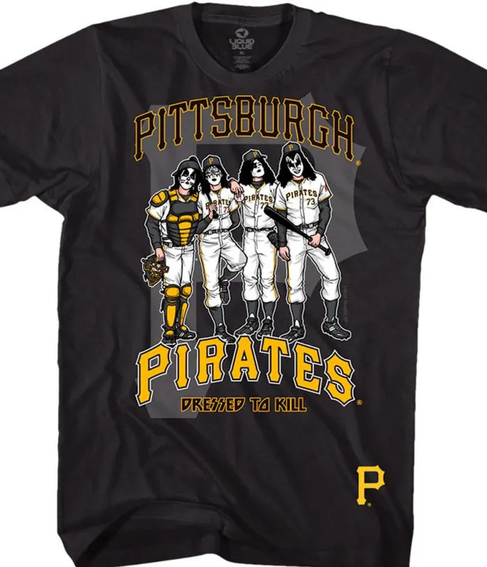 Liquid Blue TShirt Men Pittsburgh Pirates Dressed To Kill Black TShirt