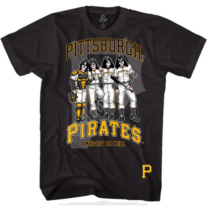 Liquid Blue TShirt Men Pittsburgh Pirates Dressed To Kill Black TShirt