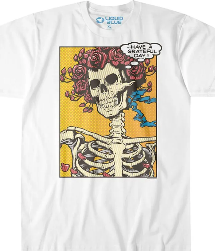 Liquid Blue TShirt Men Pop Art Bertha White TShirt