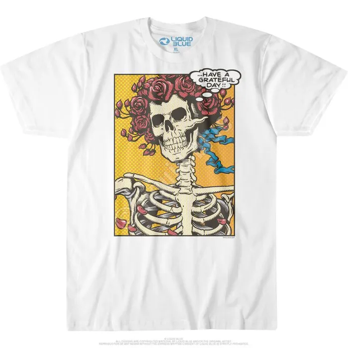 Liquid Blue TShirt Men Pop Art Bertha White TShirt