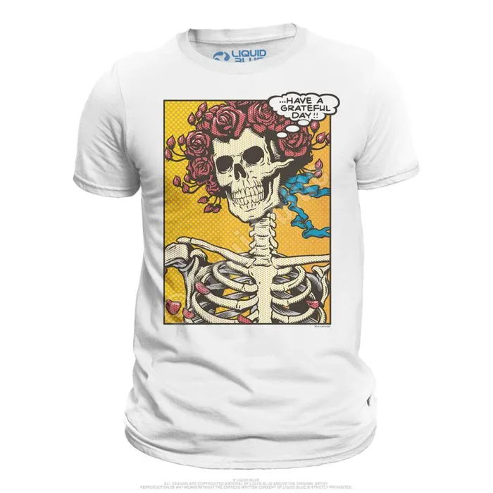 Liquid Blue TShirt Men Pop Art Bertha White TShirt