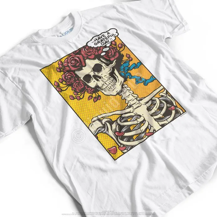 Liquid Blue TShirt Men Pop Art Bertha White TShirt