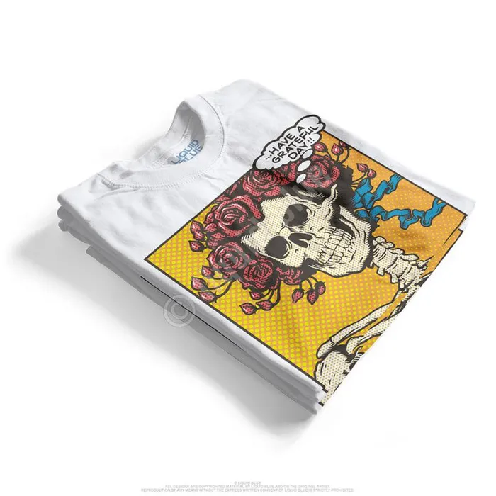Liquid Blue TShirt Men Pop Art Bertha White TShirt
