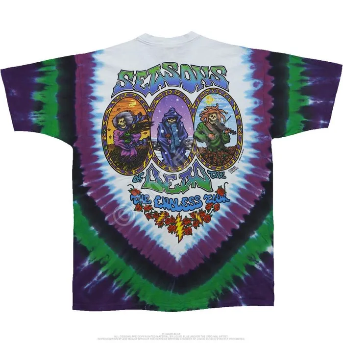 Liquid Blue TShirt Men Seasons Of The Dead TieDye TShirt