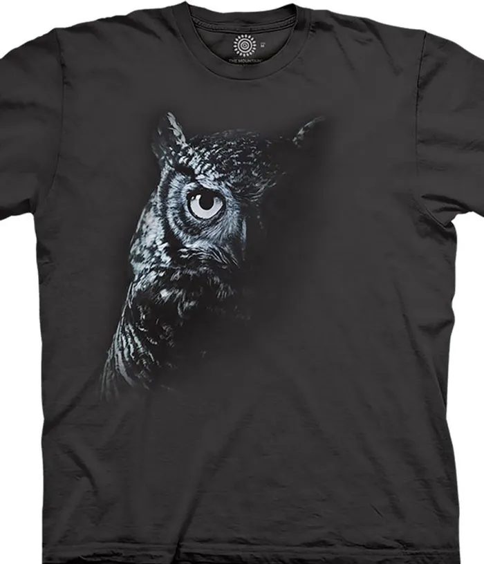 Liquid Blue TShirt Men Shadow Owl Classic Cotton TShirt