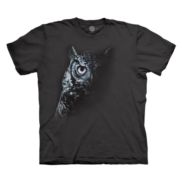 Liquid Blue TShirt Men Shadow Owl Classic Cotton TShirt