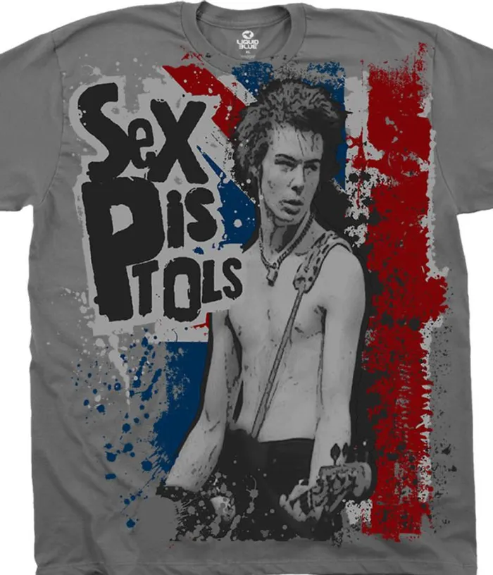 Liquid Blue TShirt Men Sid Vicious Grey TShirt