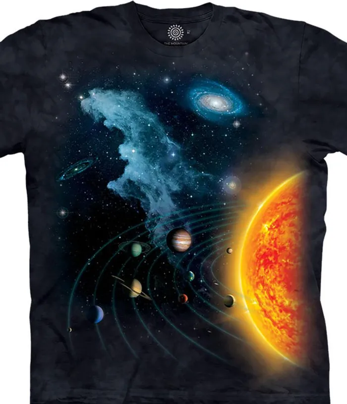 Liquid Blue TShirt Men Solar System Classic Cotton TShirt