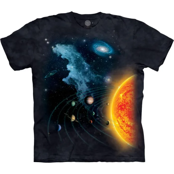 Liquid Blue TShirt Men Solar System Classic Cotton TShirt