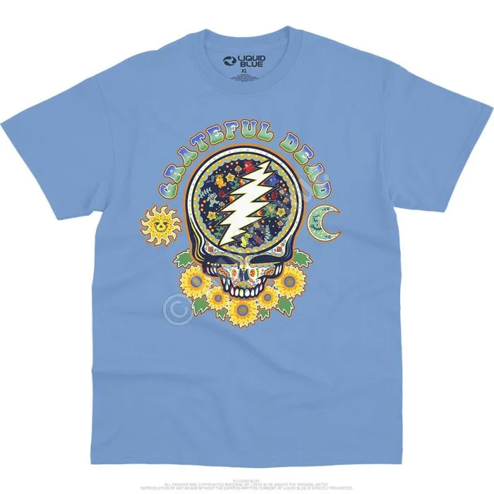 Liquid Blue TShirt Men Steal Your Face Day Of The Dead TShirt