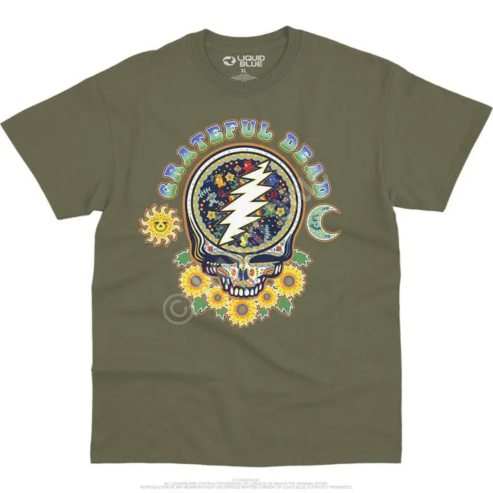 Liquid Blue TShirt Men Steal Your Face Day Of The Dead TShirt