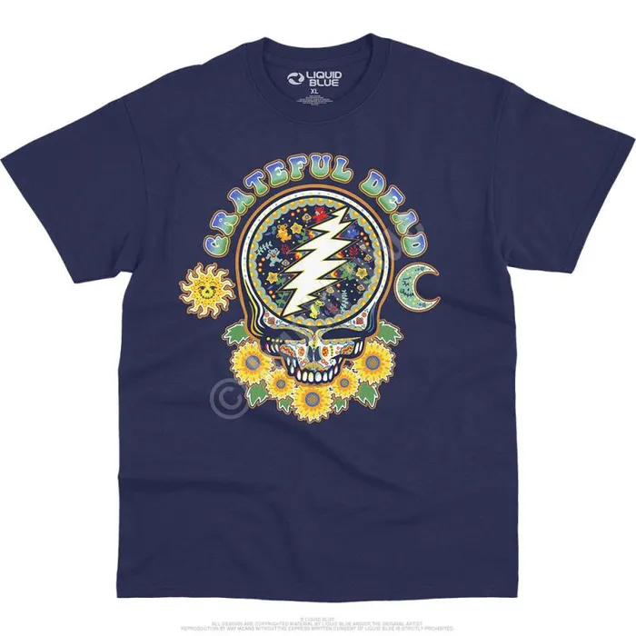 Liquid Blue TShirt Men Steal Your Face Day Of The Dead TShirt