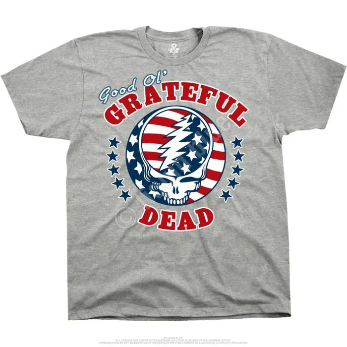 Liquid Blue TShirt Men SYF Independence Heather Grey TShirt