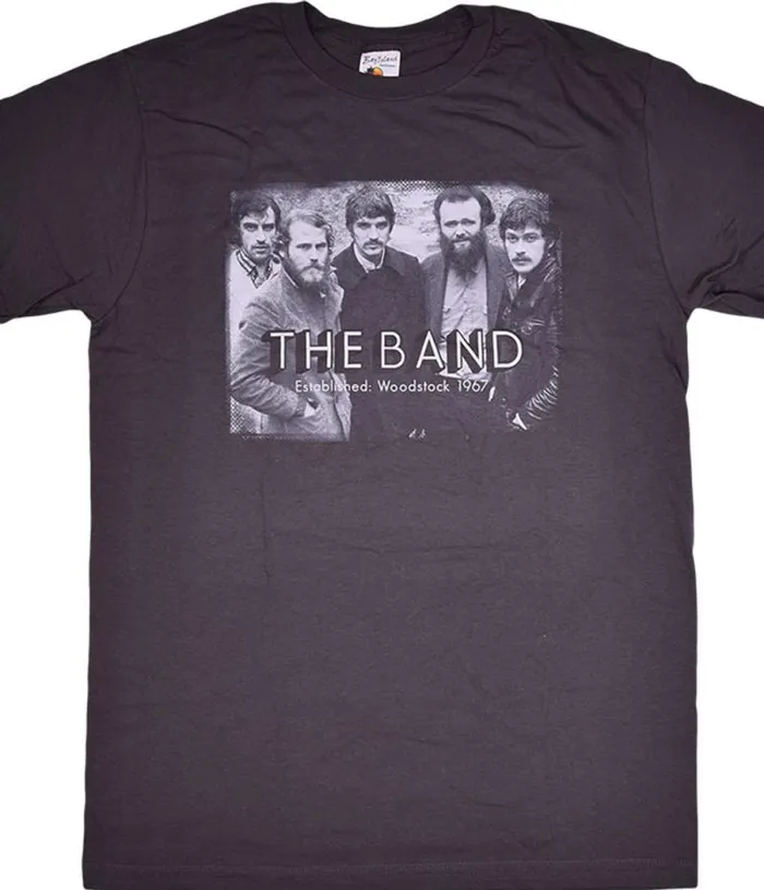 Liquid Blue TShirt Men The Band Woodstock Photo Grey TShirt