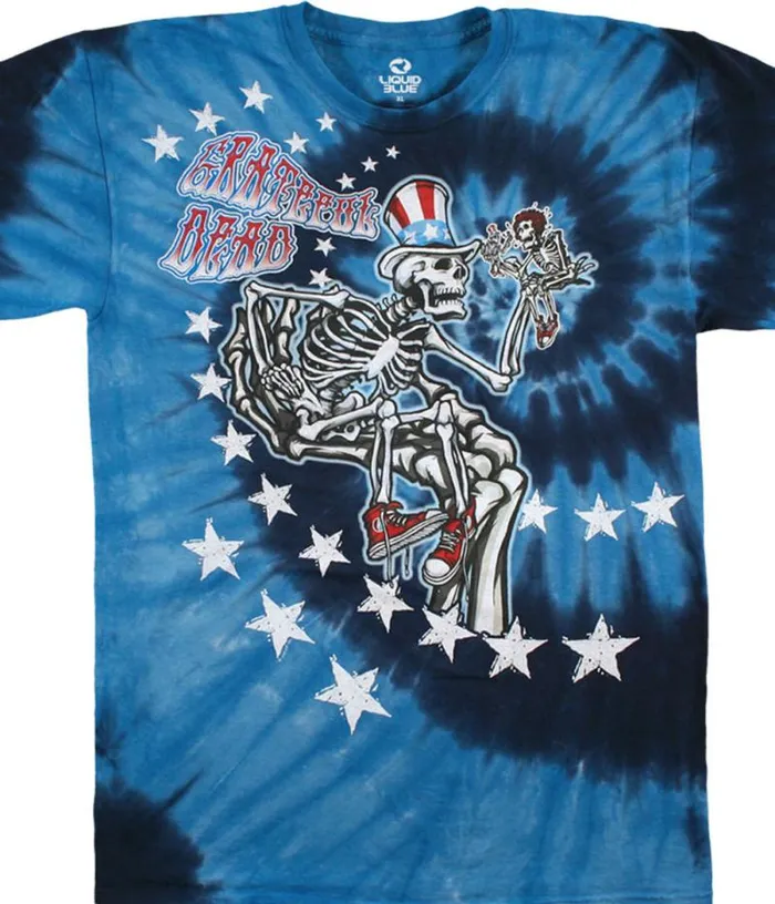 Liquid Blue TShirt Men Uncle Sam I Am TieDye TShirt