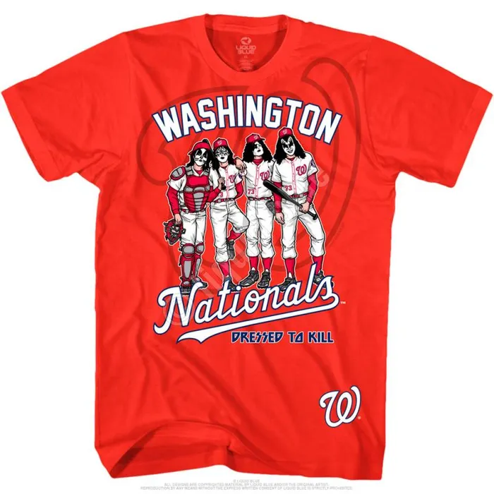 Liquid Blue TShirt Men Washington Nationals Dressed To Kill Red TShirt