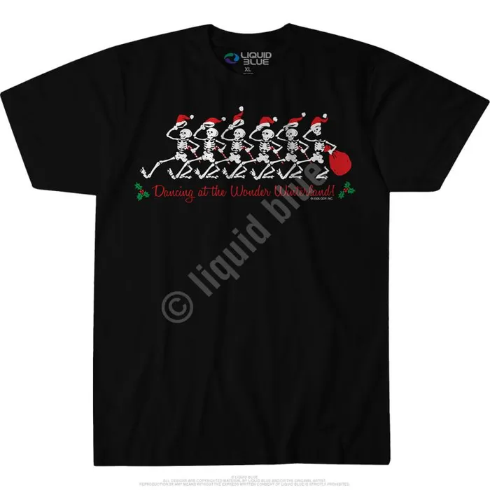 Liquid Blue TShirt Men Wonder Winterland Black TShirt