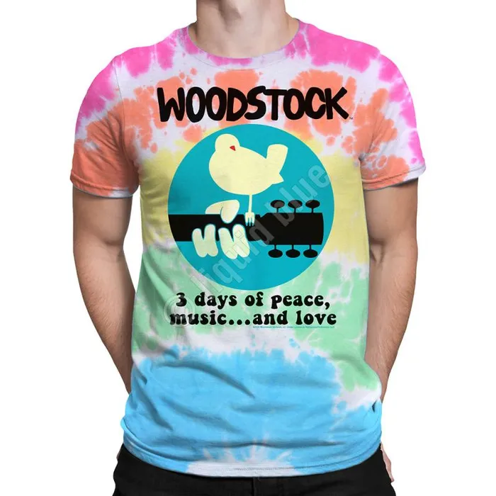 Liquid Blue TShirt Men Woodstock Banded TieDye TShirt