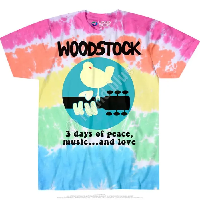 Liquid Blue TShirt Men Woodstock Banded TieDye TShirt
