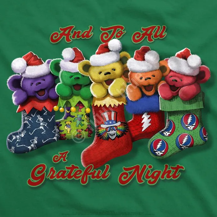 Liquid Blue TShirt Men Xmas Stocking Bears Green TShirt