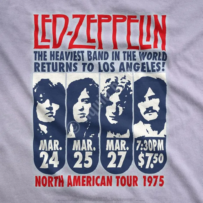 Liquid Blue TShirt Men Zeppelin LA 1975 TieDye TShirt