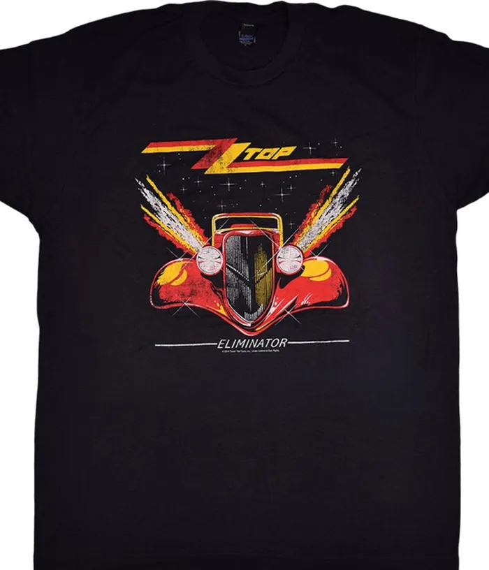 Liquid Blue TShirt Men ZZ Top Eliminator Black TShirt