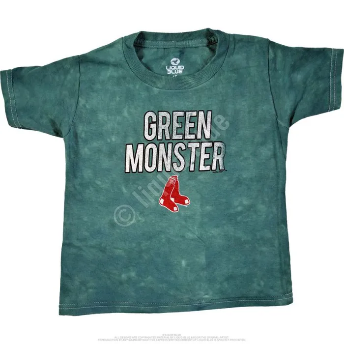 Liquid Blue Toddler Kids Boston Red Sox Toddler Green Monster TieDye TShirt